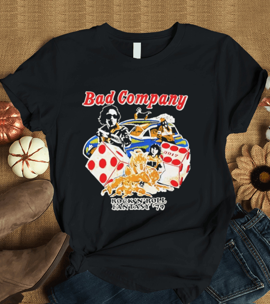 Bad Company Rock N Roll Fantasy '90 Dice And Muscle Car T-Shirt