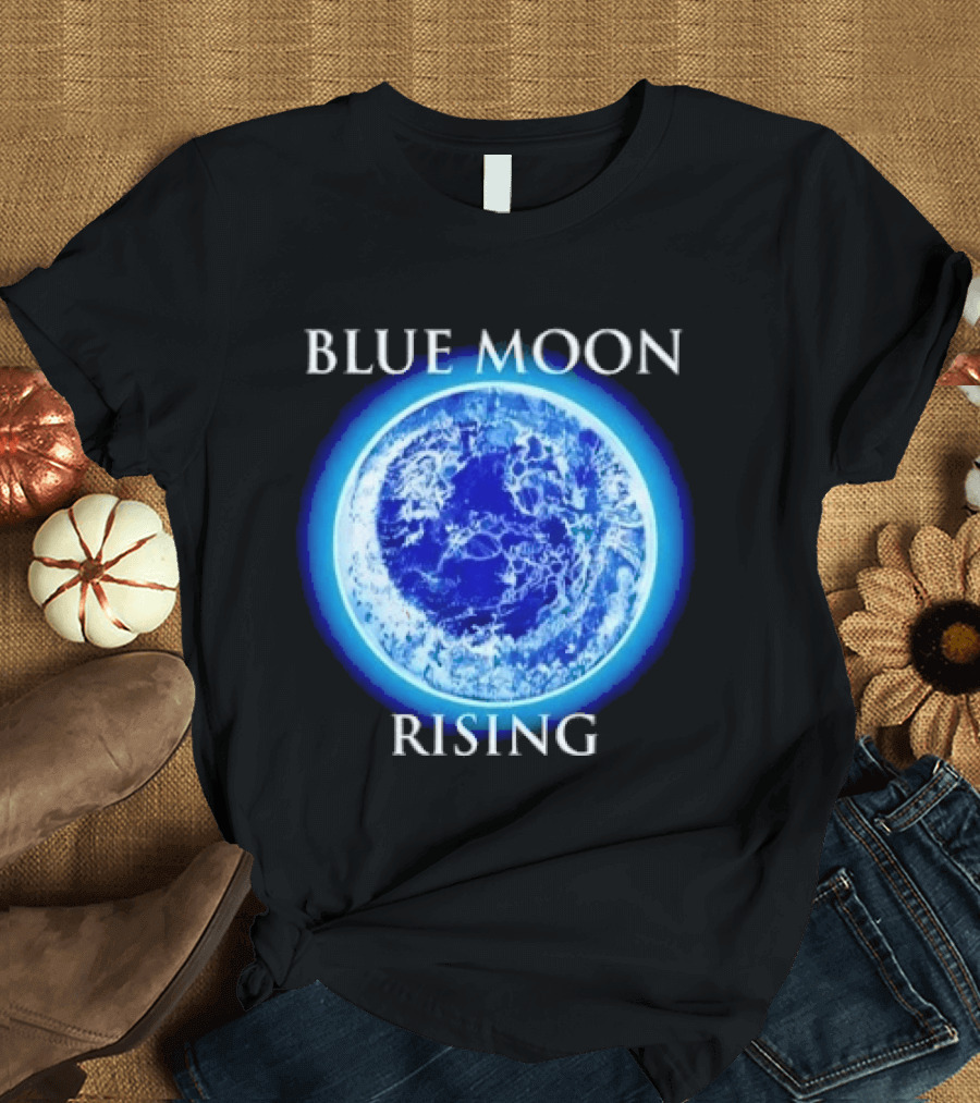 Blue Moon Rising Astronomy Celestial Night Sky Planetary T-Shirt
