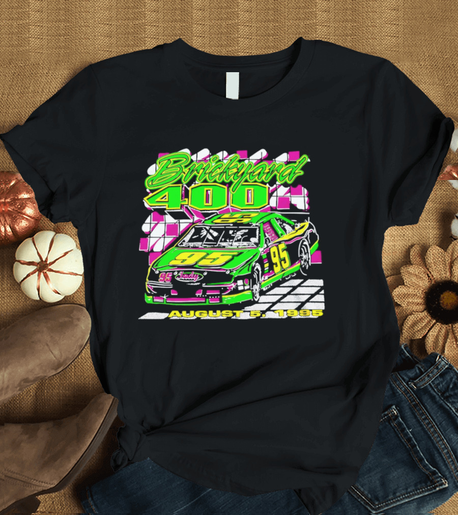 Brickyard 400 August 5 1995 Racing 95 Indy Checkerboard T-Shirt