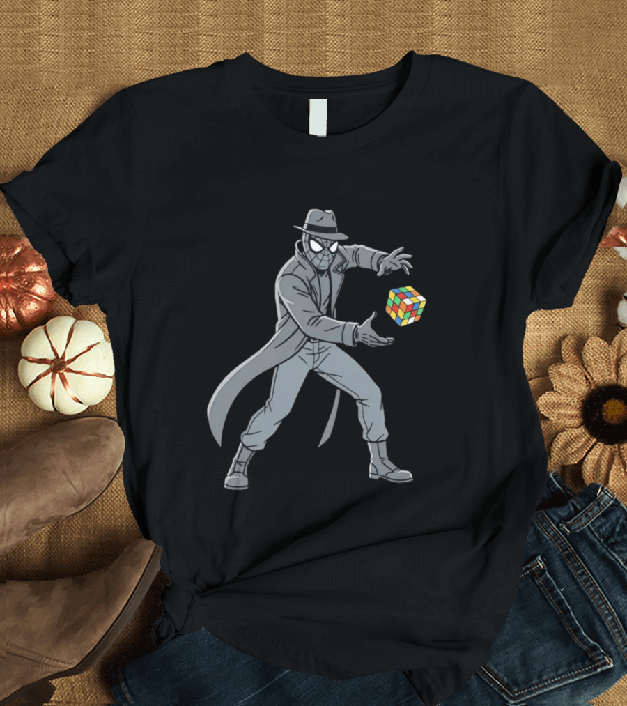 Spider Man Noir With Rubik's Cube Mastermind T-Shirt