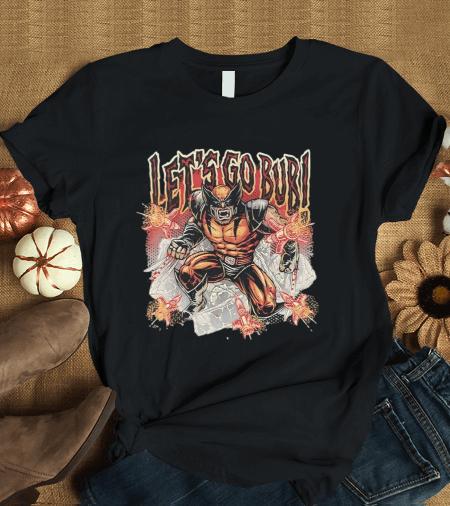 Wolverine Let's Go Bub Retro Comic Style Fierce Action Scene T-Shirt