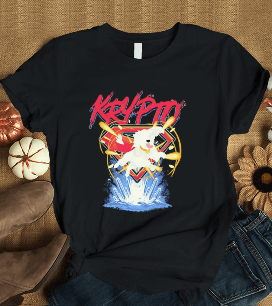 Krypto The Superdog With Superman Symbol And Skateboard T-Shirt