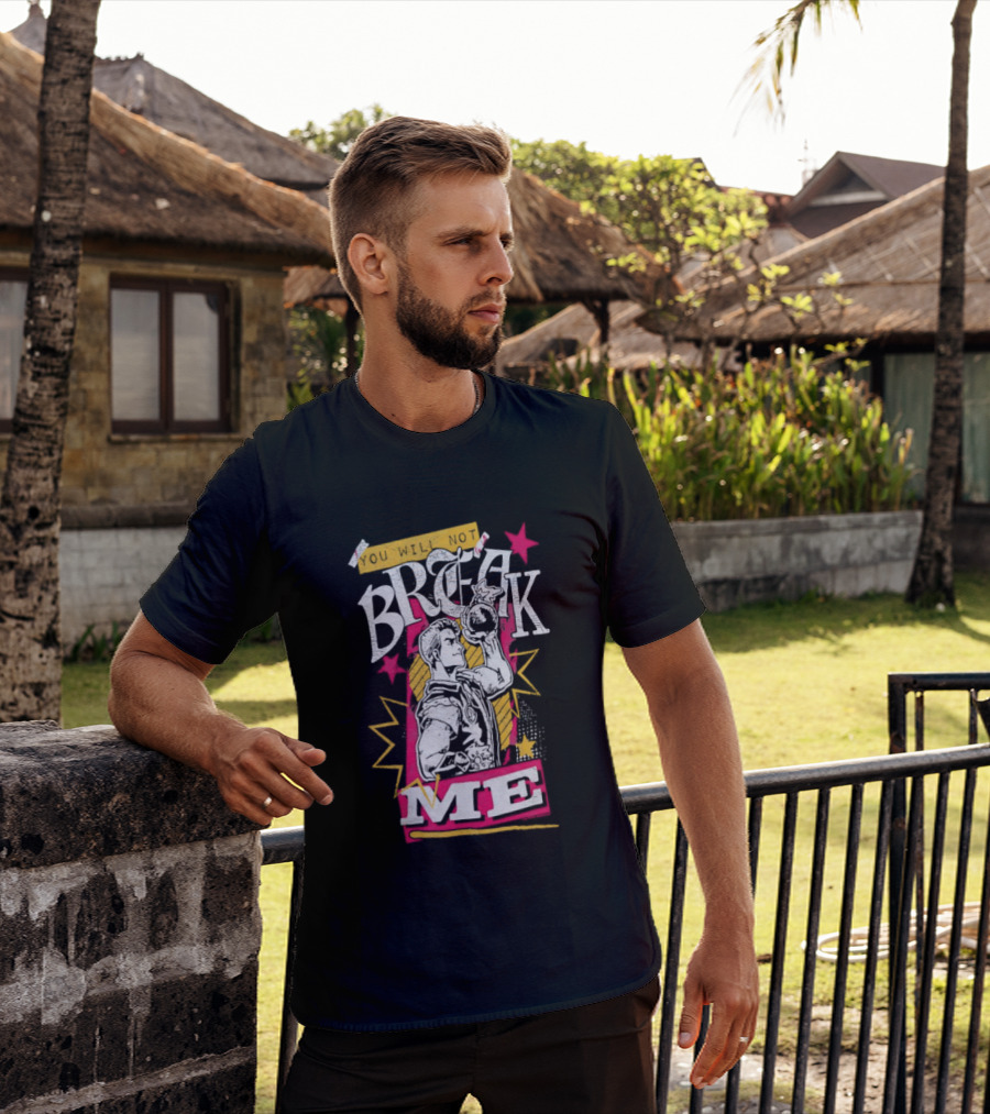 Break Me Bomb Guy Bold Typography Power Starburst T-Shirt
