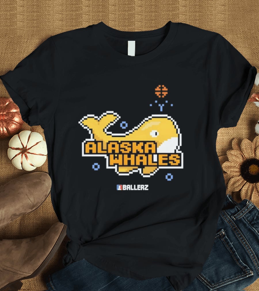Alaska Whales Ballerz Pixel Whale T-Shirt