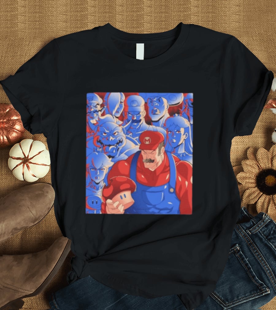Leader Of Mushrooms Mario Nostalgic Gaming Characters T-Shirt