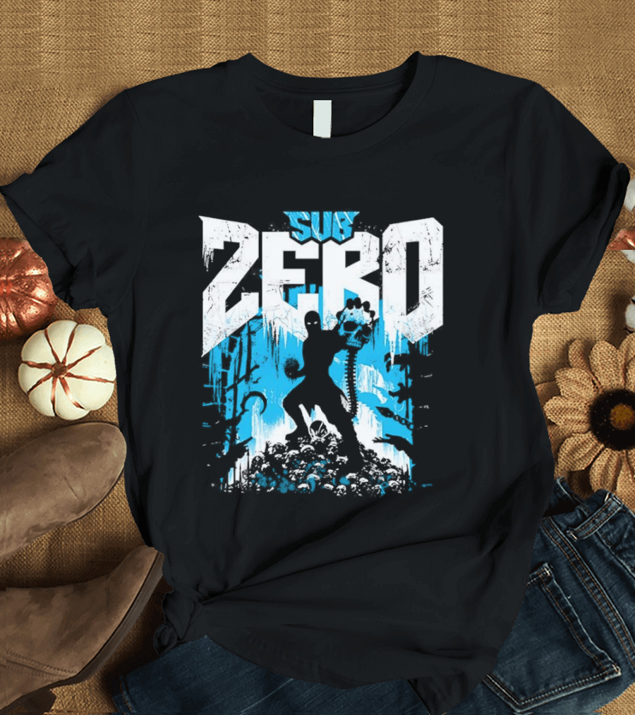 Mortal Kombat Sub Zero Ice Blue Silhouette And Freeze T-Shirt