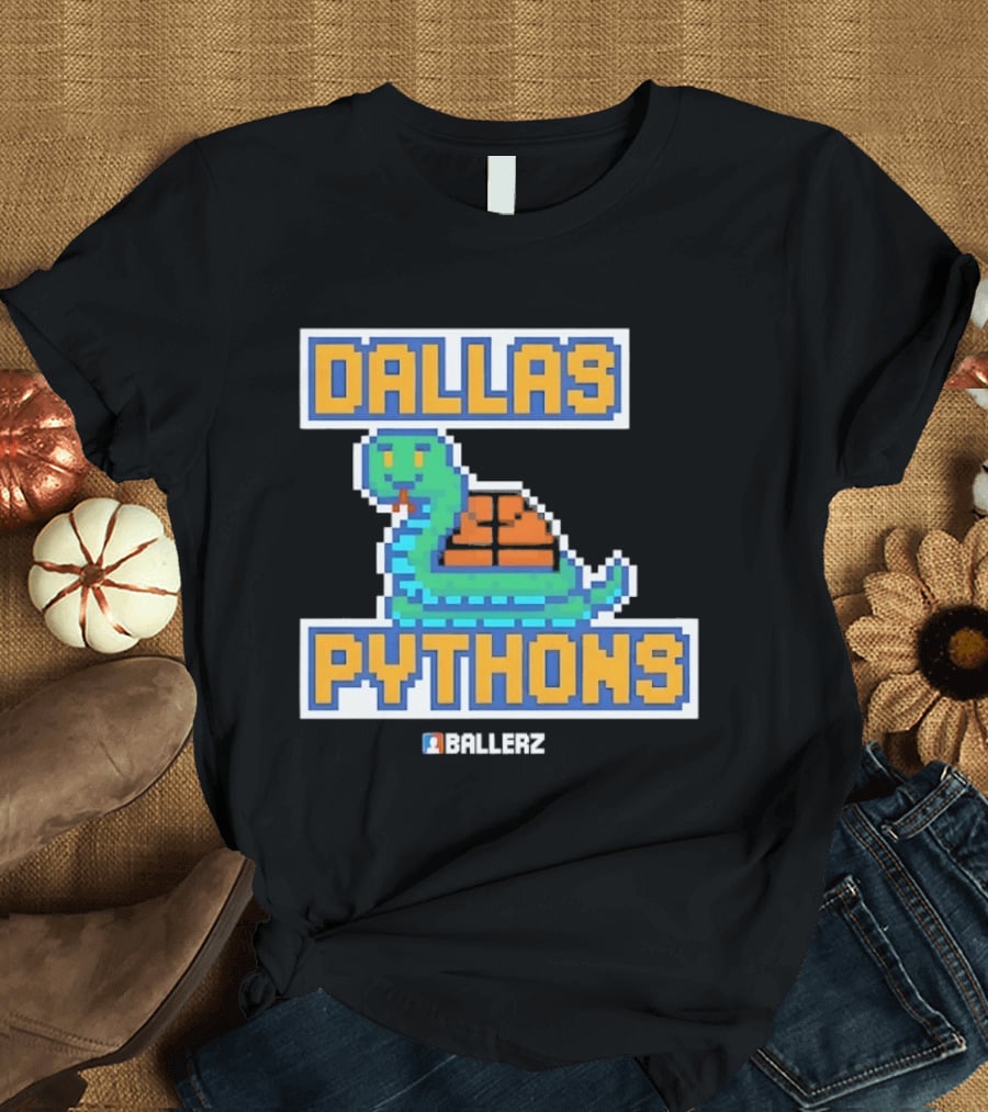 Dallas Pythons Ballerz Basketball Pixel Snake T-Shirt