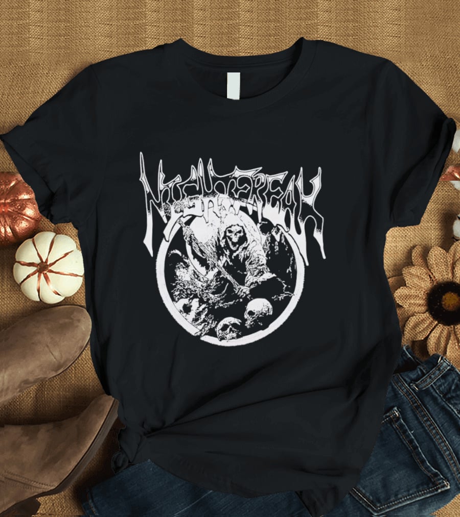 Night Freak Grim Reaper Skull Circle T-Shirt