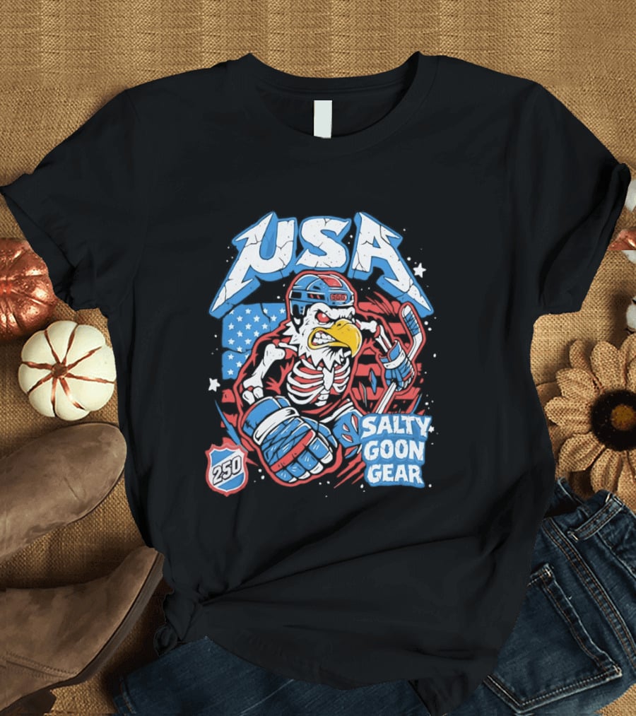 USA Skeleton Eagle 250 Salty Goon Gear T-Shirt