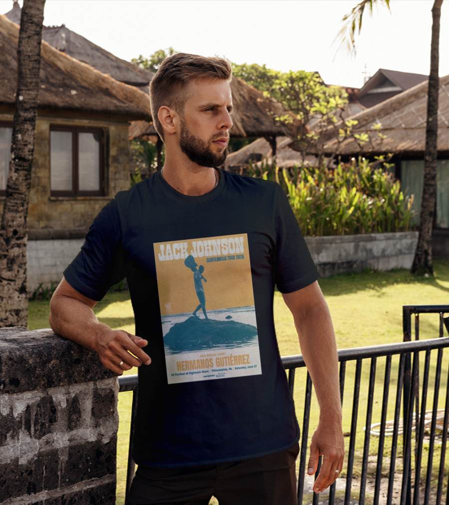 Jack Johnson Surfmusic Tour 2026 Philadelphia TD Pavilion With Special Guest Hermanos Gutiérrez June 27 T-Shirt