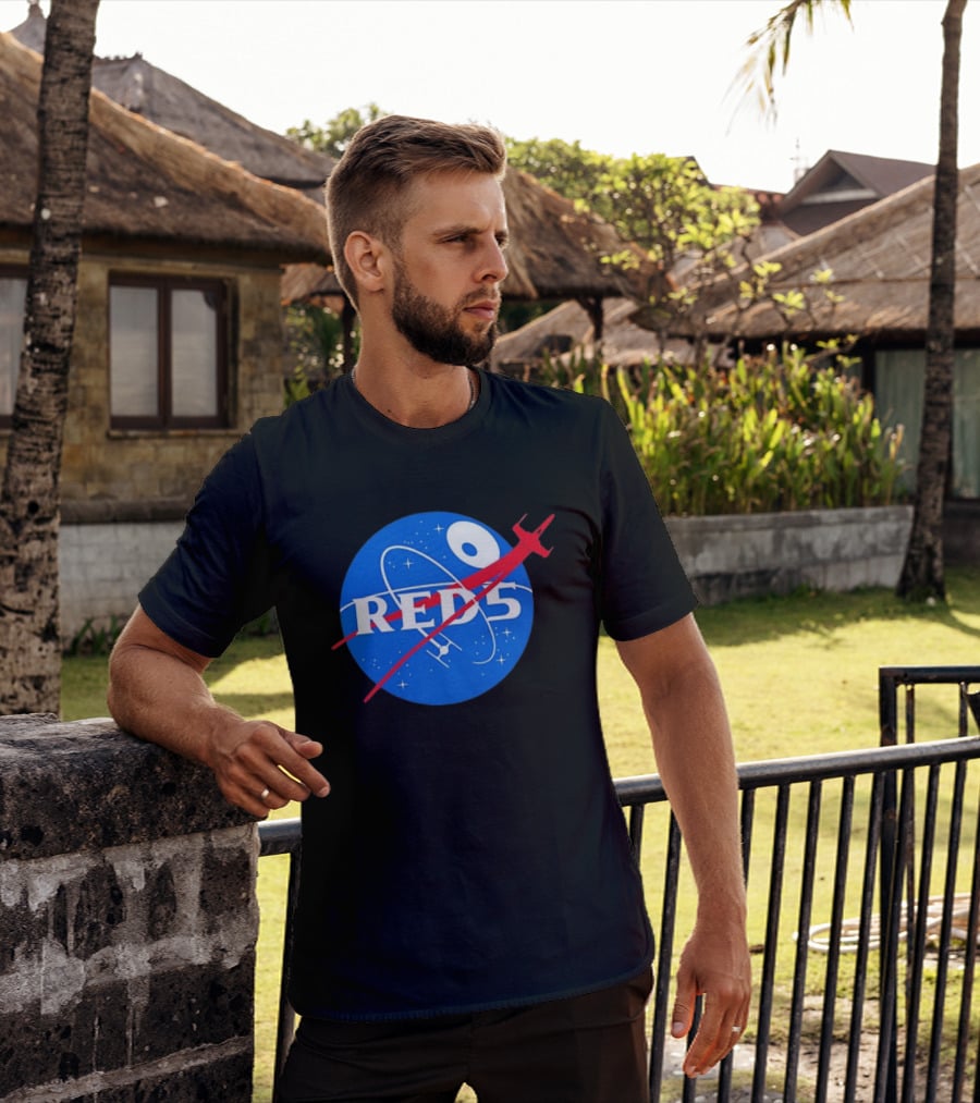 Red 5 NASA Space X Wing Mashup Astronaut Star T-Shirt
