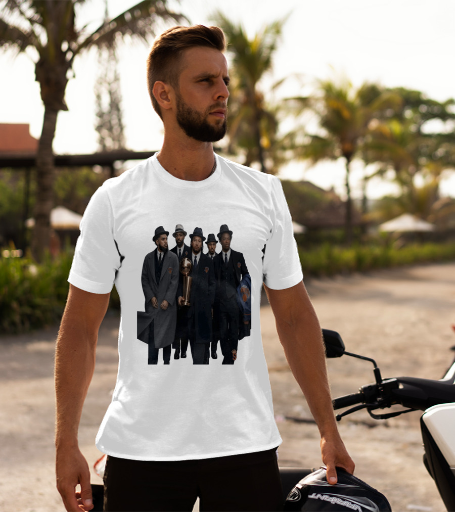 Knicks Mafia New York Knicks Players Suits Championship Trophy T-Shirt
