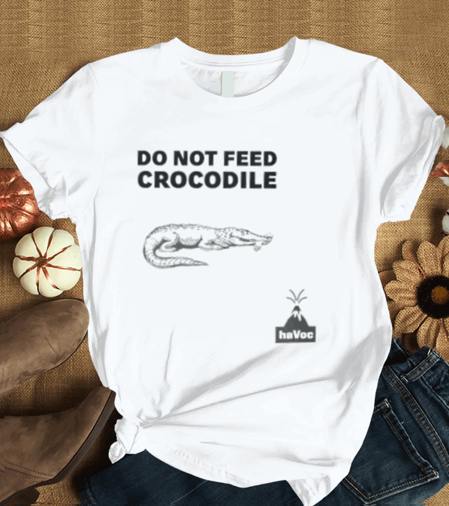Do Not Feed Crocodile Jurassic Park Style Warning T-Shirt