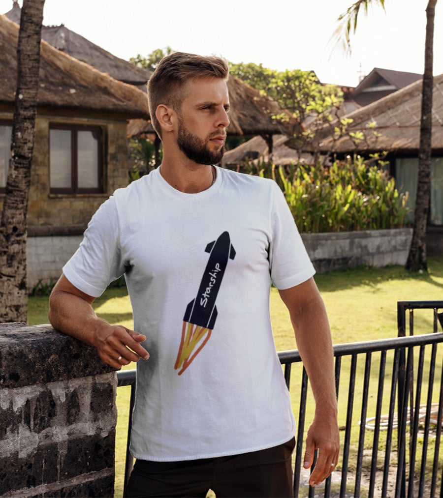 Starship Rocket SpaceX Space Exploration T-Shirt