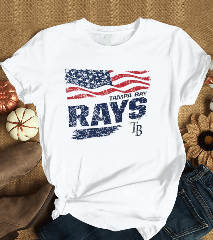 Tampa Bay Rays 4th Of July American Flag T-Shirt
