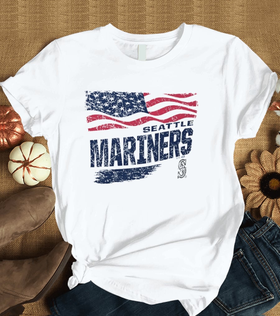Seattle Mariners Fourth Of July American Flag Celebration T-Shirt