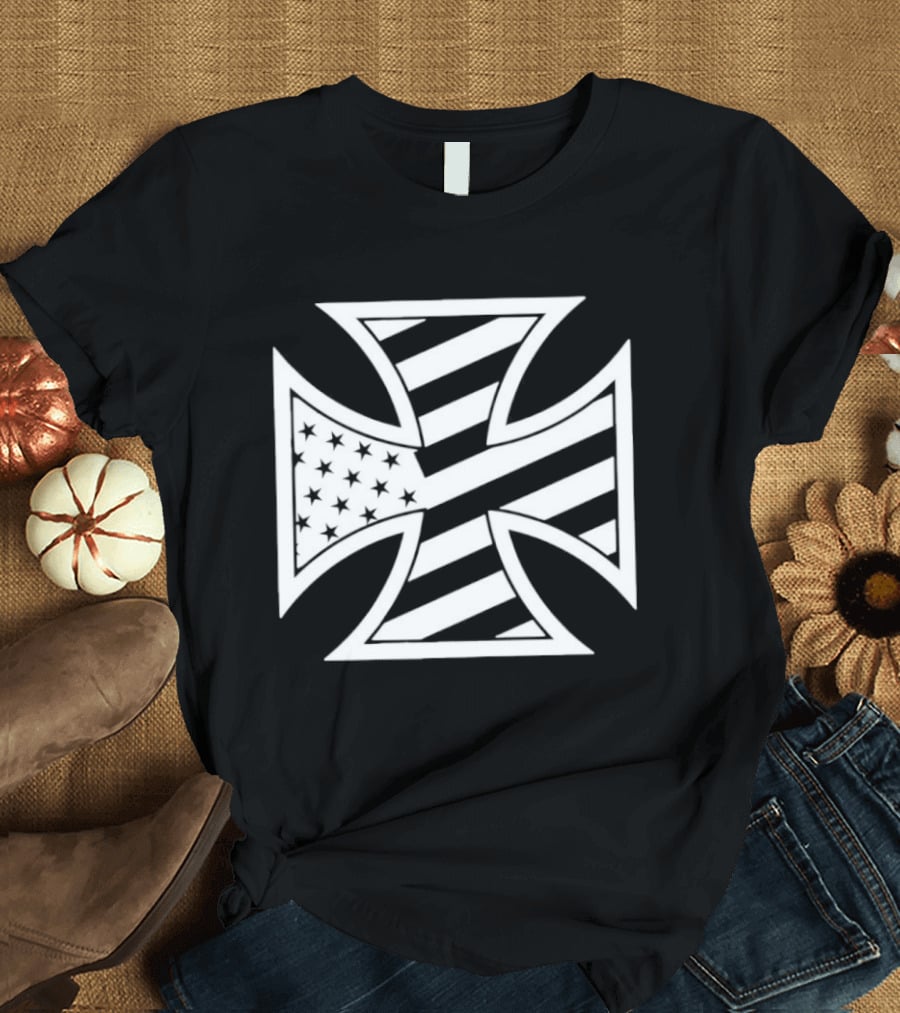American Flag Iron Cross Stars And Stripes T-Shirt