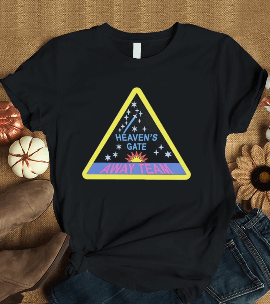 Heaven's Gate Away Team Space Sci Fi Cult Triangle Badge With Stars And Comet T-Shirt