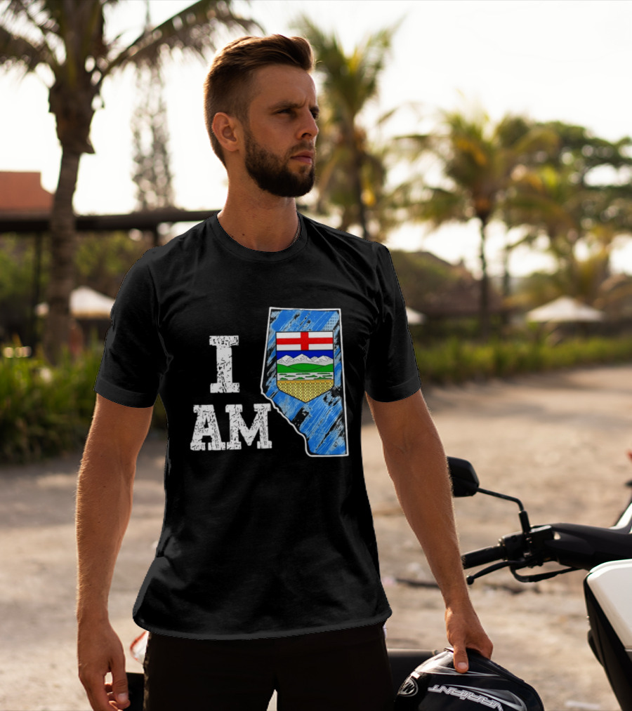 I Am Alberta Canada Province Emblem And Flag Pride T-Shirt