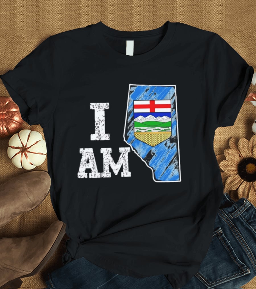 I Am Alberta Canada Province Emblem And Flag Pride T-Shirt