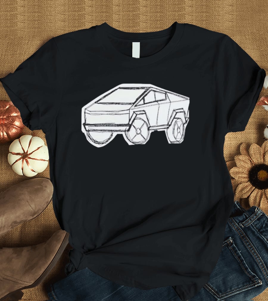 Tesla Cybertruck Electric Vehicle Cyber Sketch T-Shirt