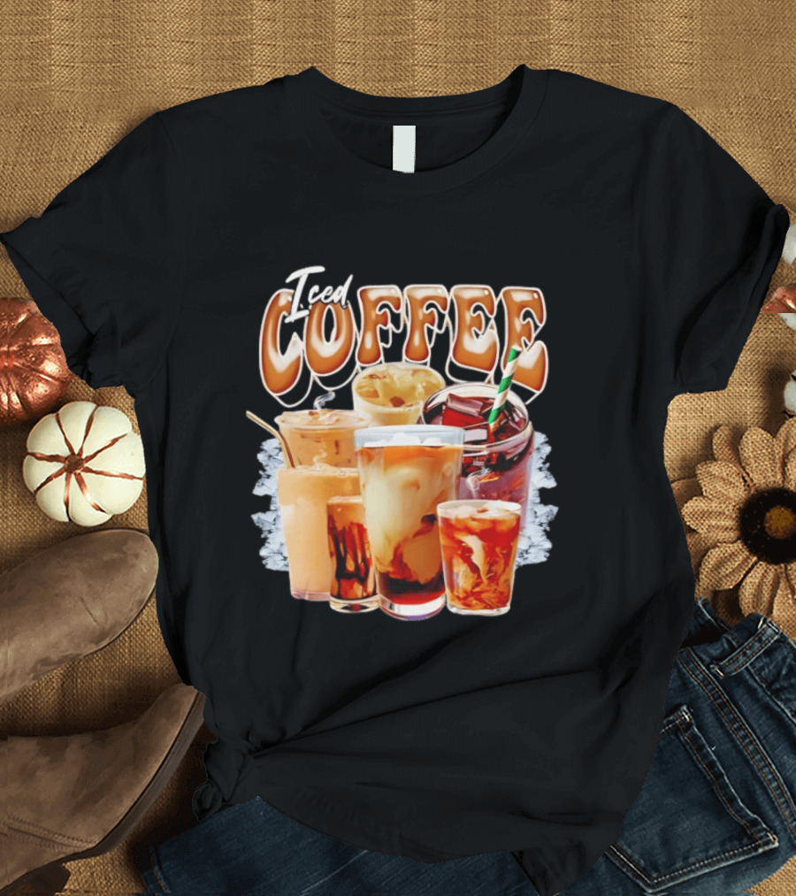 Iced Coffee Collage Iced Drinks Bootleg Vintage Aesthetic T-Shirt