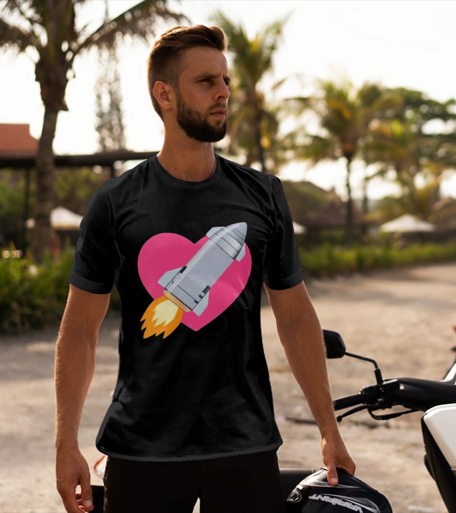 Merger Rocket Heart Space Love Launch T-Shirt