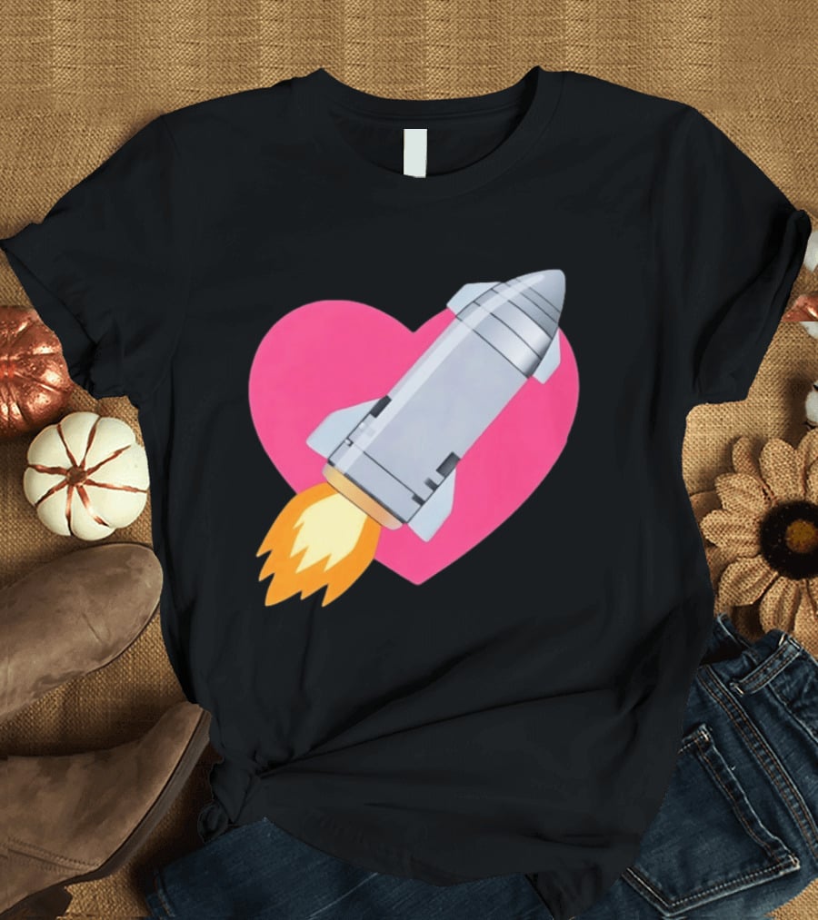 Merger Rocket Heart Space Love Launch T-Shirt
