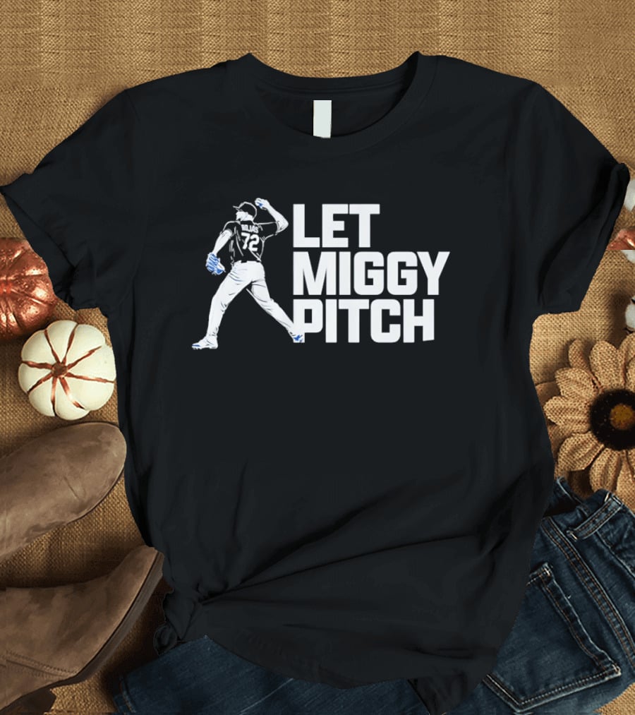 Let Miggy Pitch Los Angeles Dodgers Miguel Rojas T-Shirt