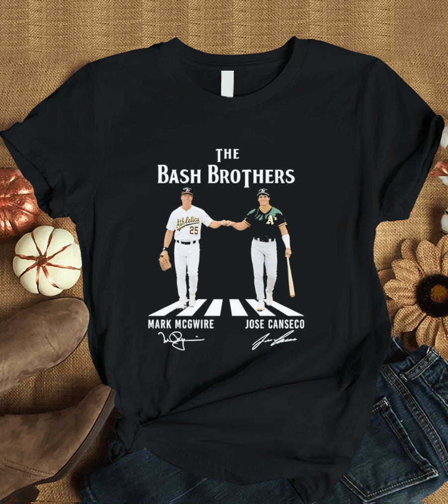 The Bash Brothers Mark McGwire Jose Canseco Oakland Athletics Abbey Road T-Shirt