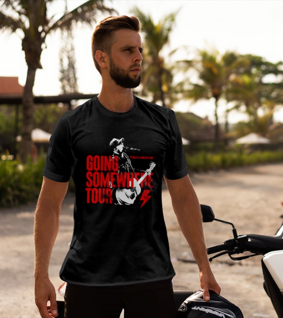 Tim Hicks Going Somewhere Tour Guitar Lightning Bolt T-Shirt