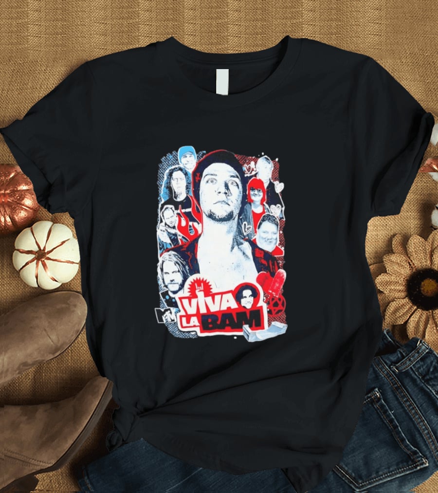 Viva La Bam MTV Jackass Cast Collage Reality TV Series T-Shirt