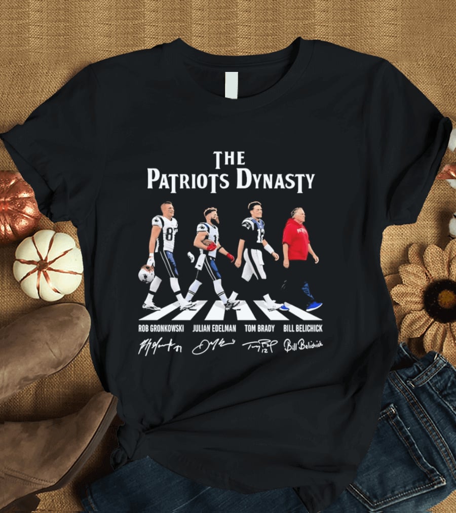 The Patriots Dynasty Abbey Road Gronkowski Edelman Brady Belichick T-Shirt