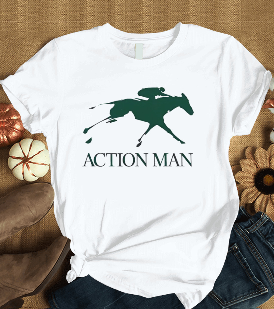 ACTION MAN Horse Racing Iconic Athlete Equestrian Speed T-Shirt