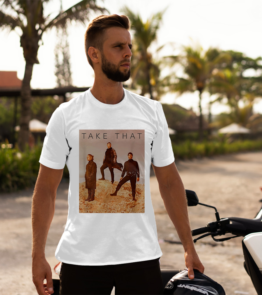 Take That Band Members Standing On Rocky Terrain T-Shirt
