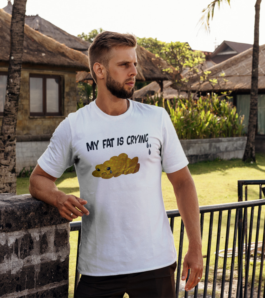 MY FAT IS CRYING Sad Goldfish Cracker Tears T-Shirt