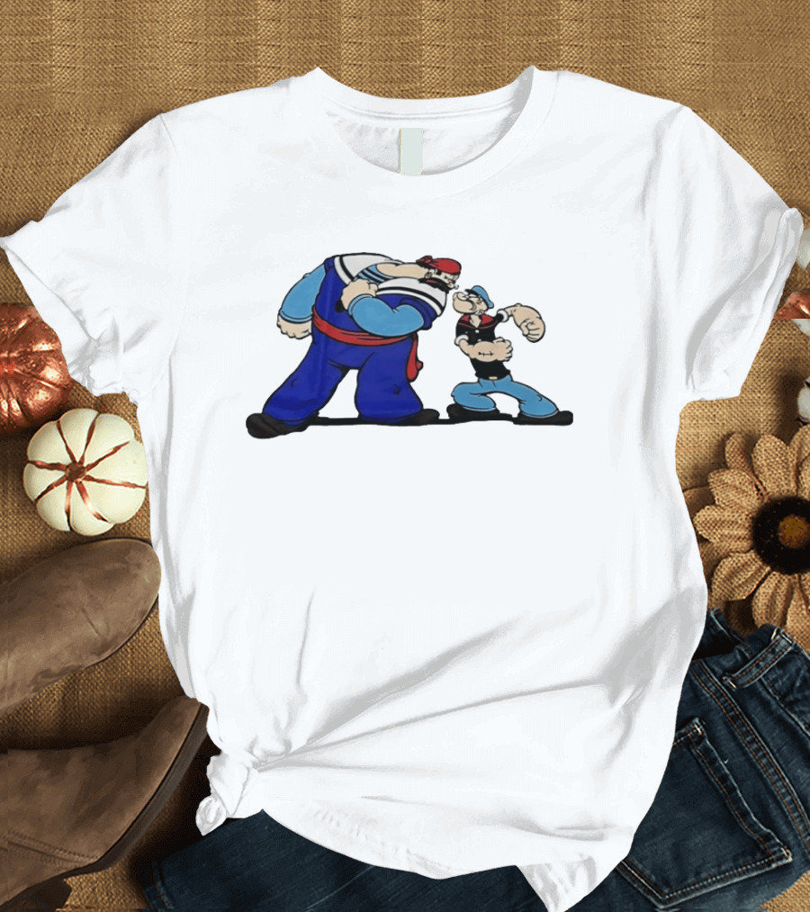 Popeye Vs Sindbad Epic Showdown Classic Cartoon Battle T-Shirt