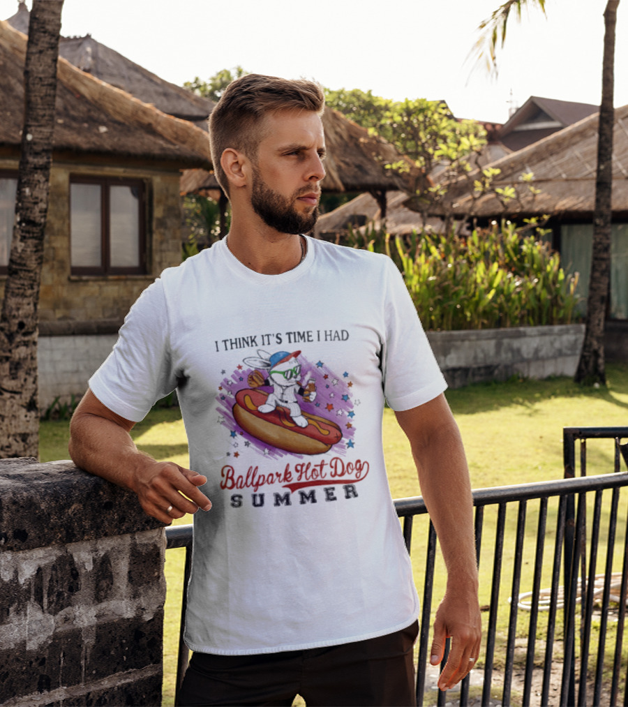 Rabbit I Think It's Time I Had Ballpark Hot Dog Summer T-Shirt