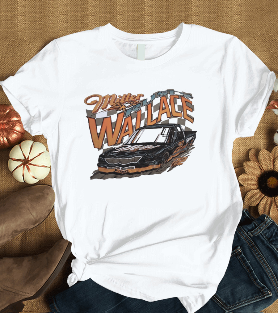 Rusty Wallace Miller F 150 22 NASCAR Racing Race Car Checkered Flag T-Shirt