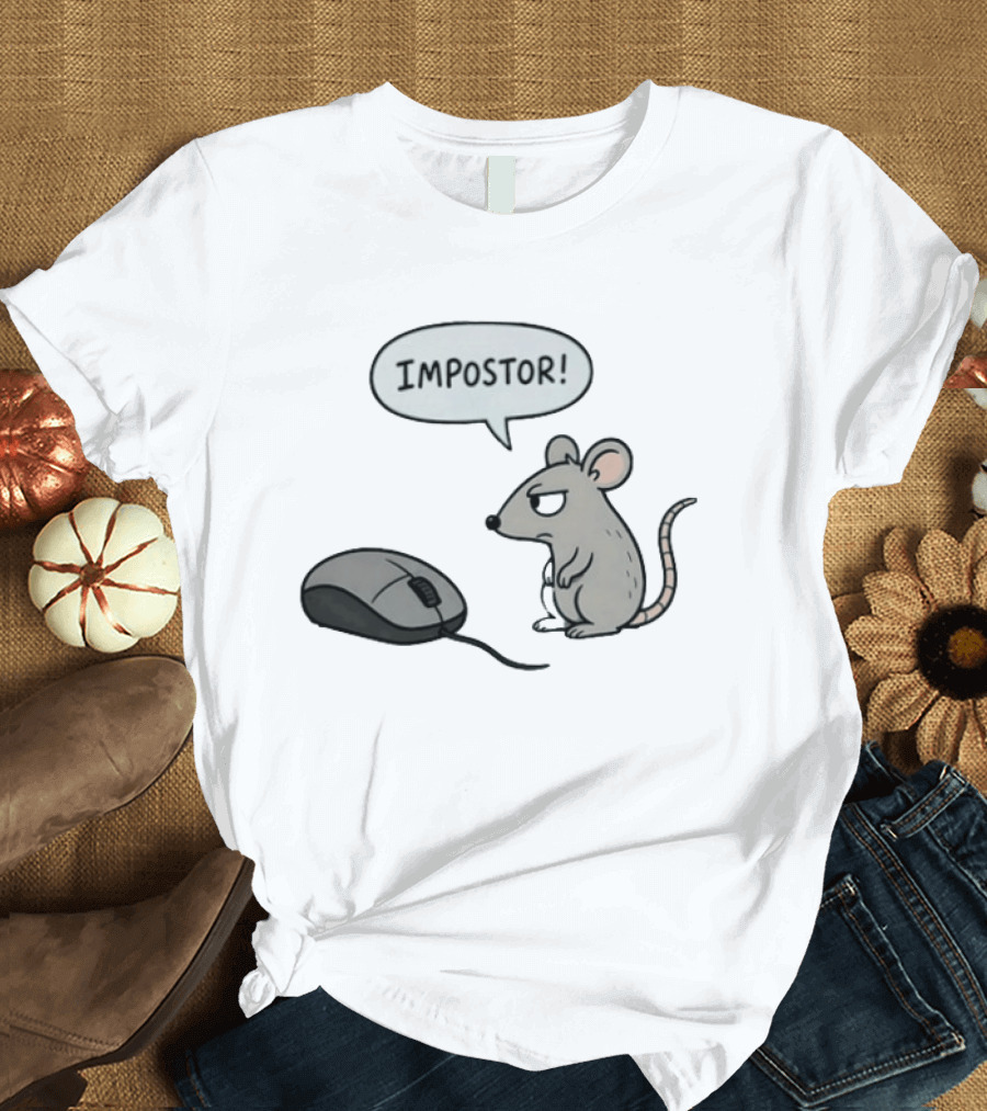 Impostor Mouse Rat Among Us Rodent Computer Joke T-Shirt