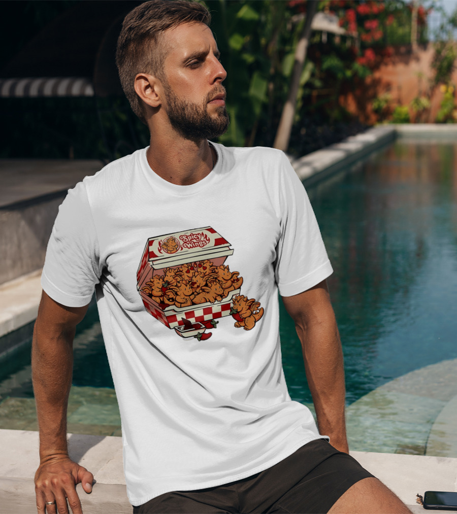 Spicy Wings Box Full Of Cute Dragons With Peppers And Hearts T-Shirt