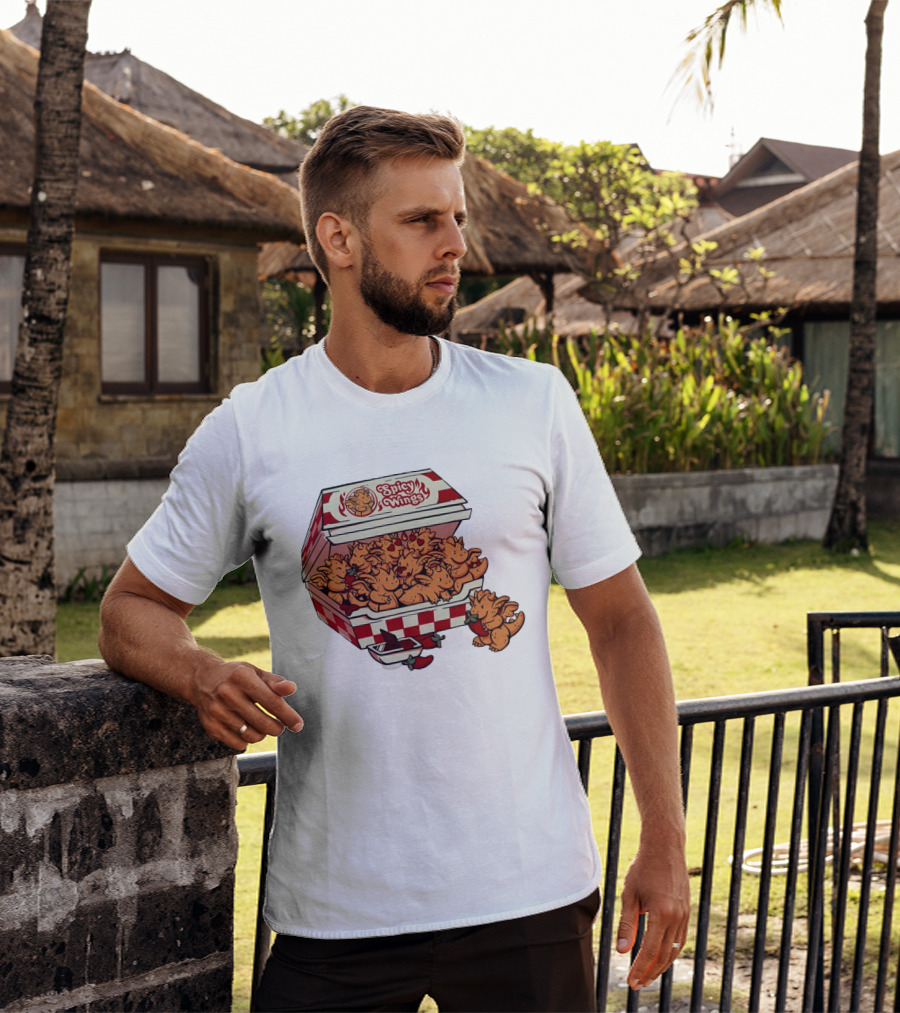 Spicy Wings Box Full Of Cute Dragons With Peppers And Hearts T-Shirt