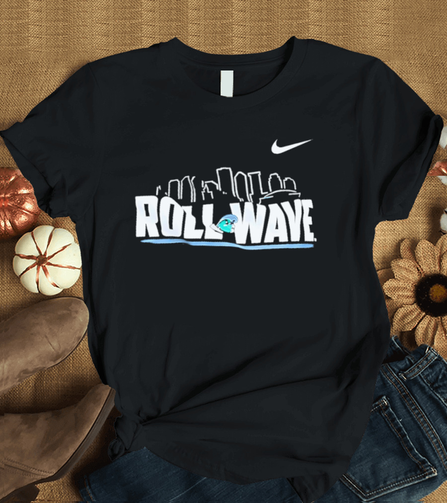 Tulane Green Wave Roll Wave Skyline Nike T-Shirt