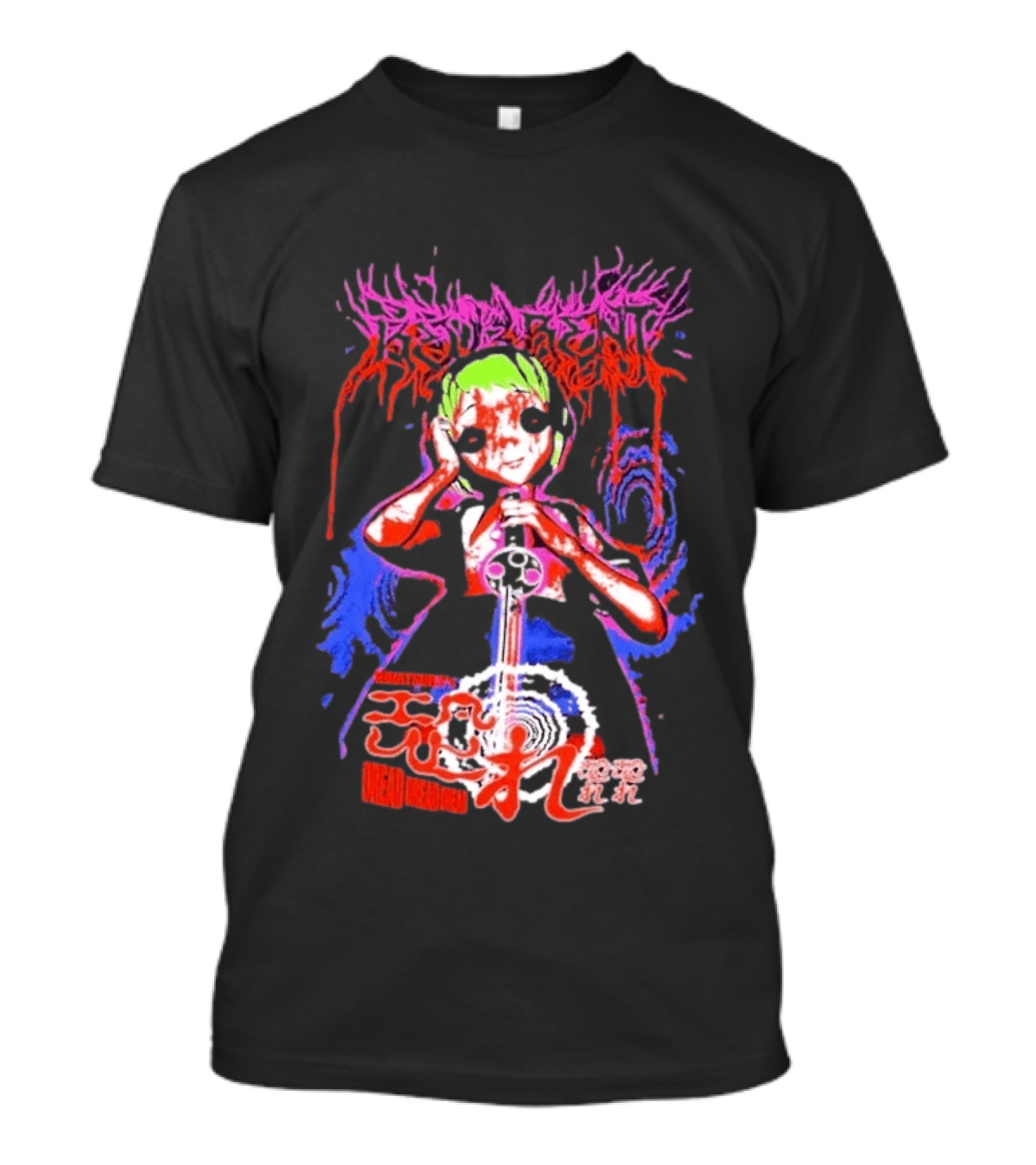Hinatsura's Dread Dread Dread Colorful Manga Art Style With Japanese Script T-Shirt
