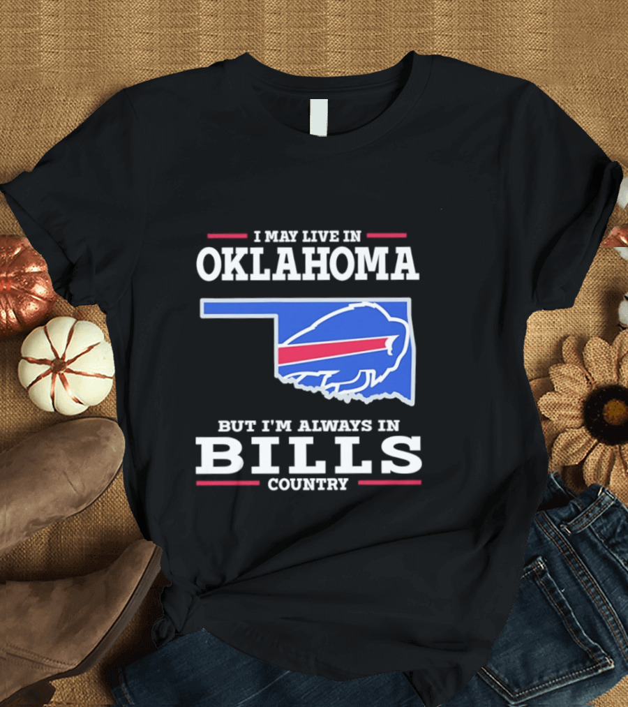 Oklahoma Resident Buffalo Bills Country Map Fan T-Shirt