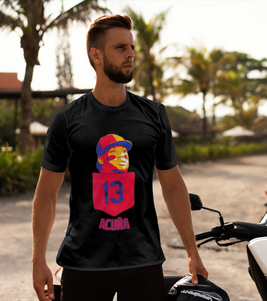 Ronald Acuna Jr 13 Atlanta Braves Baseball Player Pocket T-Shirt