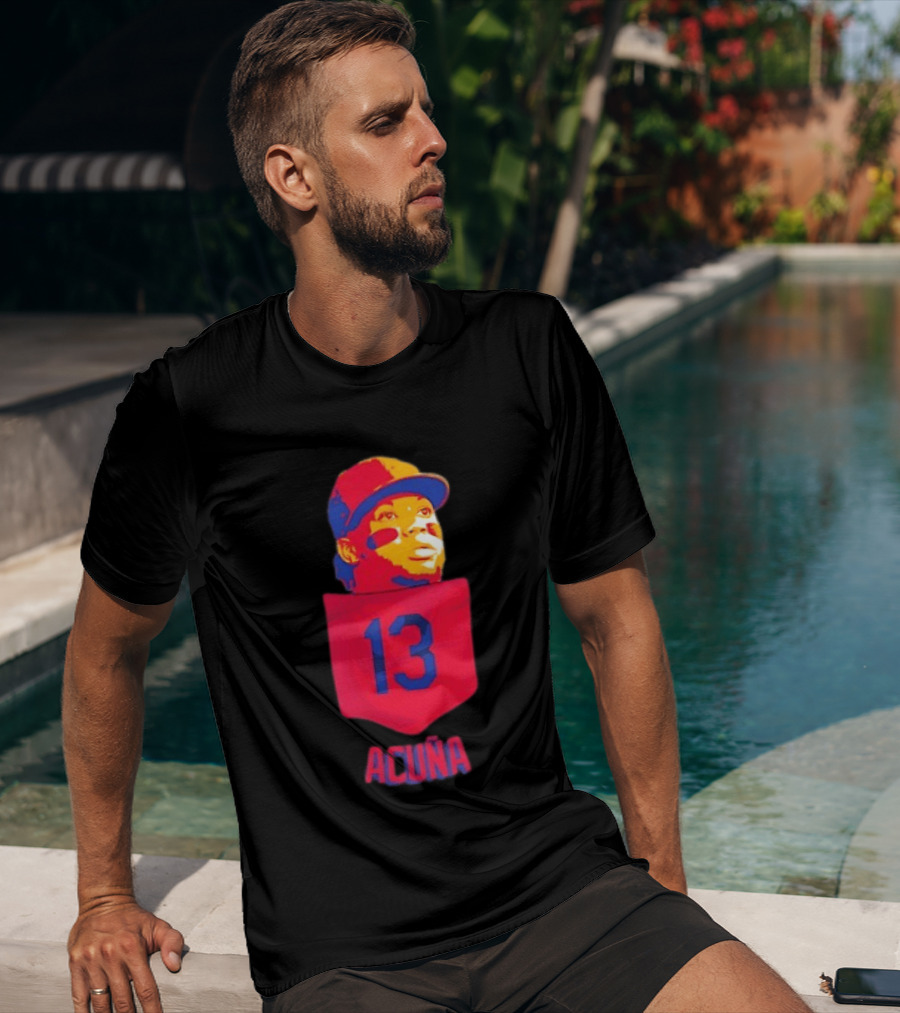 Ronald Acuna Jr 13 Atlanta Braves Baseball Player Pocket T-Shirt