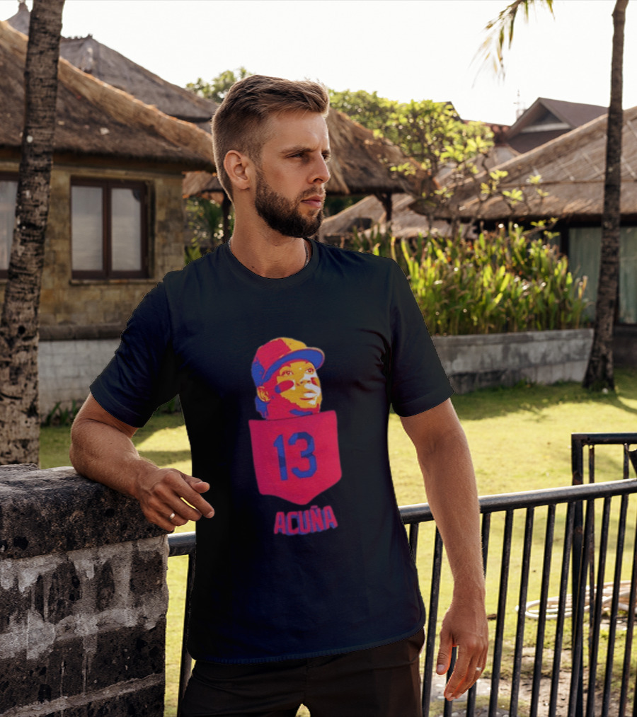 Ronald Acuna Jr 13 Atlanta Braves Baseball Player Pocket T-Shirt