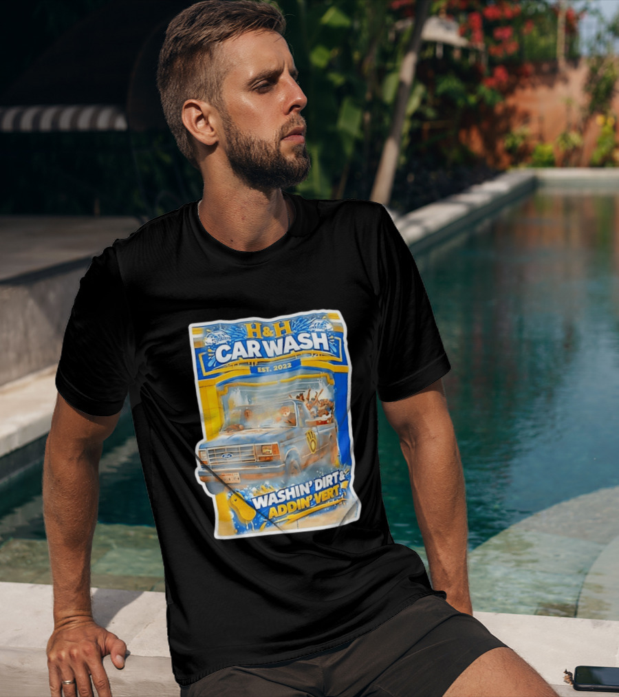 H And H Car Wash Washin' Dirt And Addin' Vert Milwaukee Brewers Est. 2022 T-Shirt