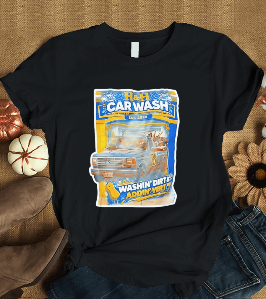 H And H Car Wash Washin' Dirt And Addin' Vert Milwaukee Brewers Est. 2022 T-Shirt